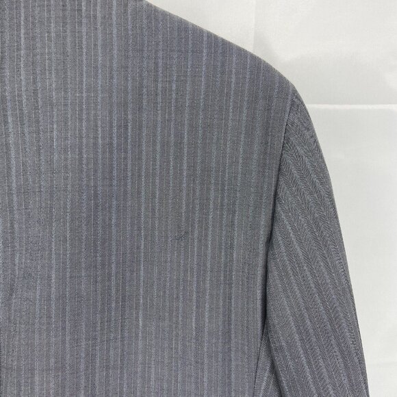 Yves Saint Laurent Men 42R Suit Jacket YSL Button Blazer Sport Coat Gray Stripe - Picture 4 of 12